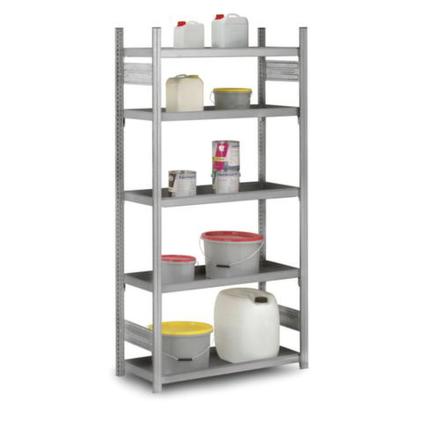 Wannenbodenregal Anbaufeld - 2000x1010x435mm, 5 Etagen, 200kg pro Fach, einseitig, verzinkter Ständer und Ebenen