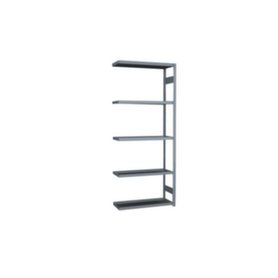 Wannenbodenregal - Anbaufeld für Lagerung unter Dach (HxBxT: 2500x1010x435 mm) - 5 beidseitige Wannenböden - verzinkte Ständer & Traversen